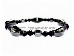 18cm Stone Beaded Hematite Stretch Bracelet